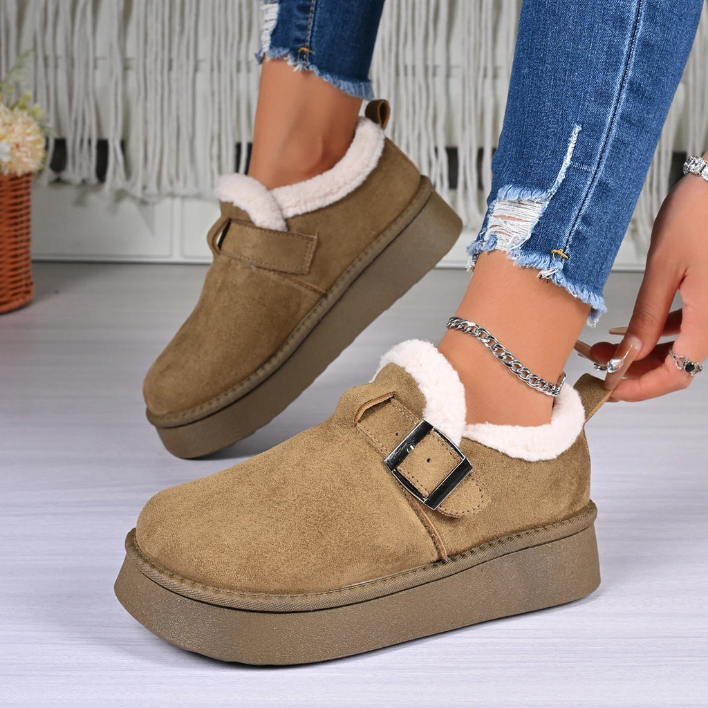 Women Ankle Boots 2025 New Warm Fashionable Boots Outdoor Comfortable Shoes for Women Winter Thickened Fluff Snow Boots Ladies Zpaxo khaki 36