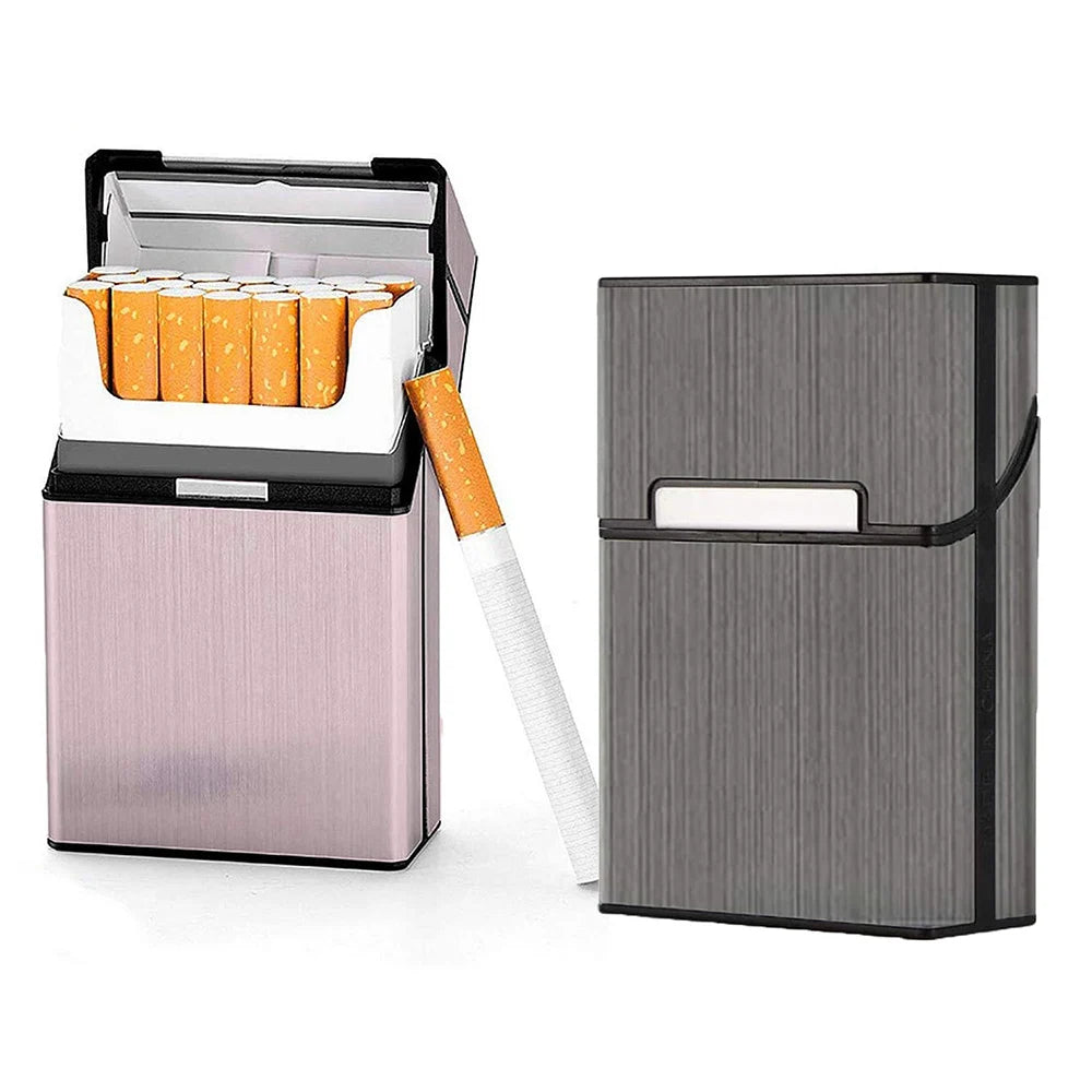 Portable Slim Aluminum Cigarette Case Regular King Size Plastic Cigar Tobacco Holder Box Storage Container Smoking Accessories Zpaxo