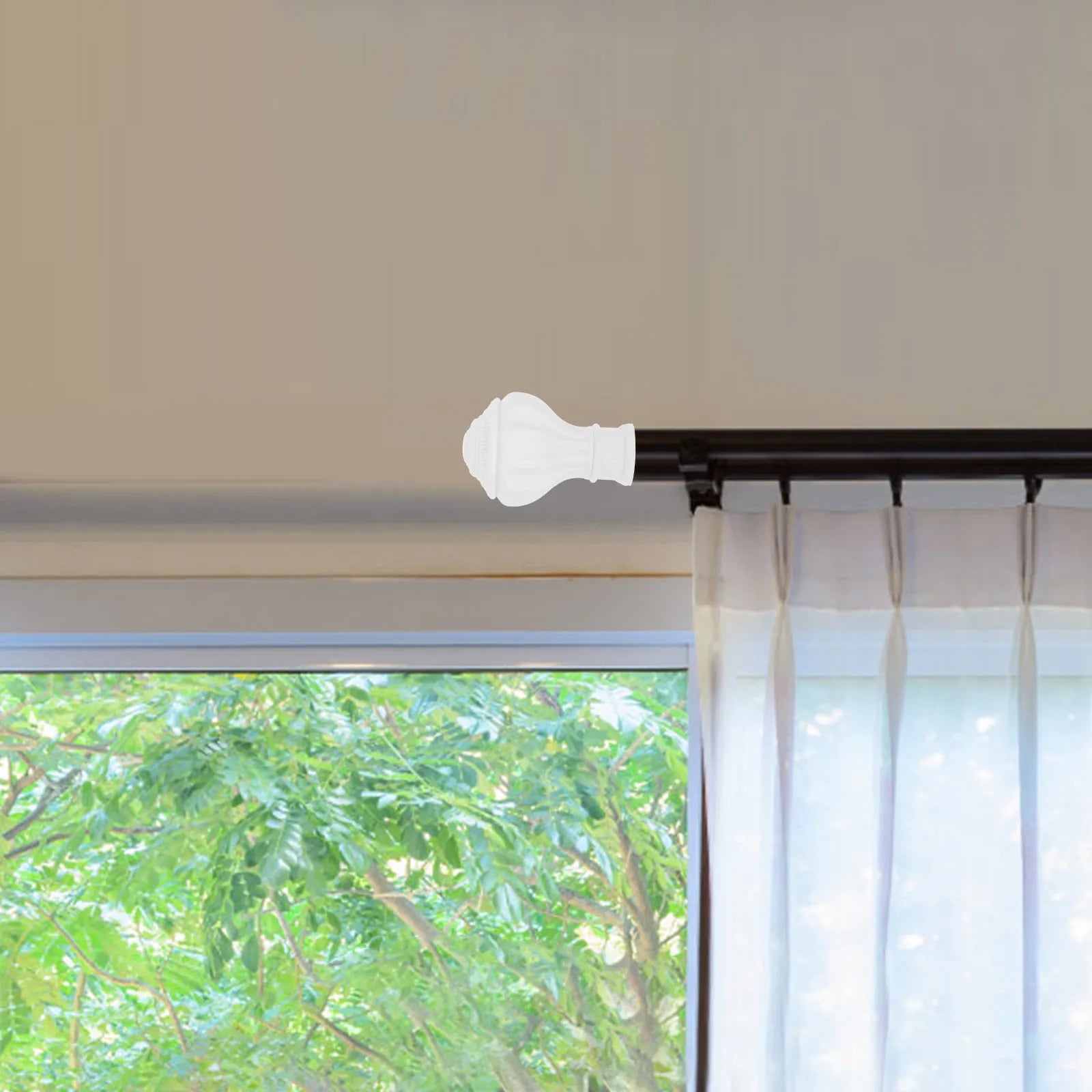 Curtain Rod End Plastic Decorative Finials Roman Drapery Window