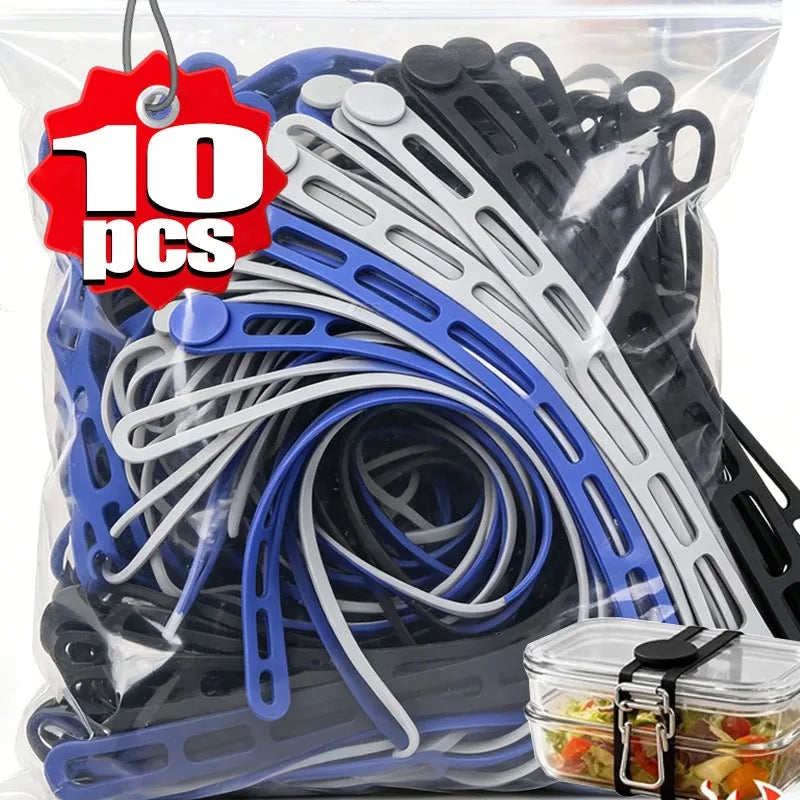 54cm Reusable Silicone Elastic Band Lid Straps for Pot Lid Holder Lunch Box Strap Elastic Bands Outdoor Tableware Storage Tools Zpaxo