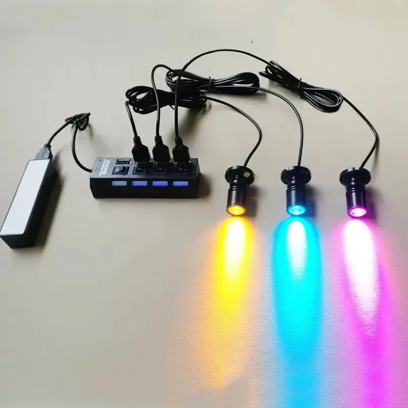 USB 5V Mini LED Spotlight – Rotatable Cabinet & Display Lamp