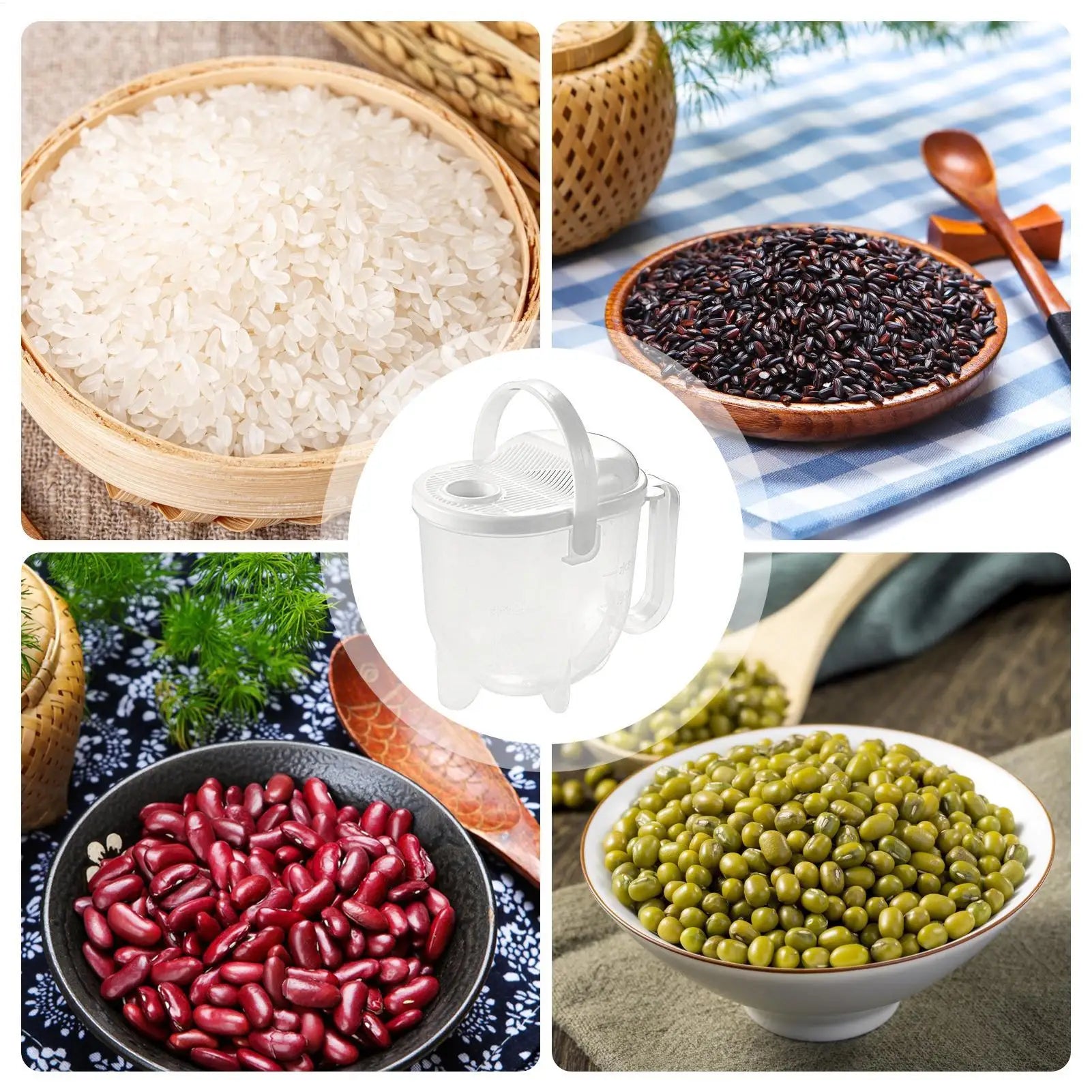 Rice Washer Kitchen Colanders Strainer Bowl with Lid Household Vegetable Washing Strainer for Home Hotel Restaurant Zpaxo