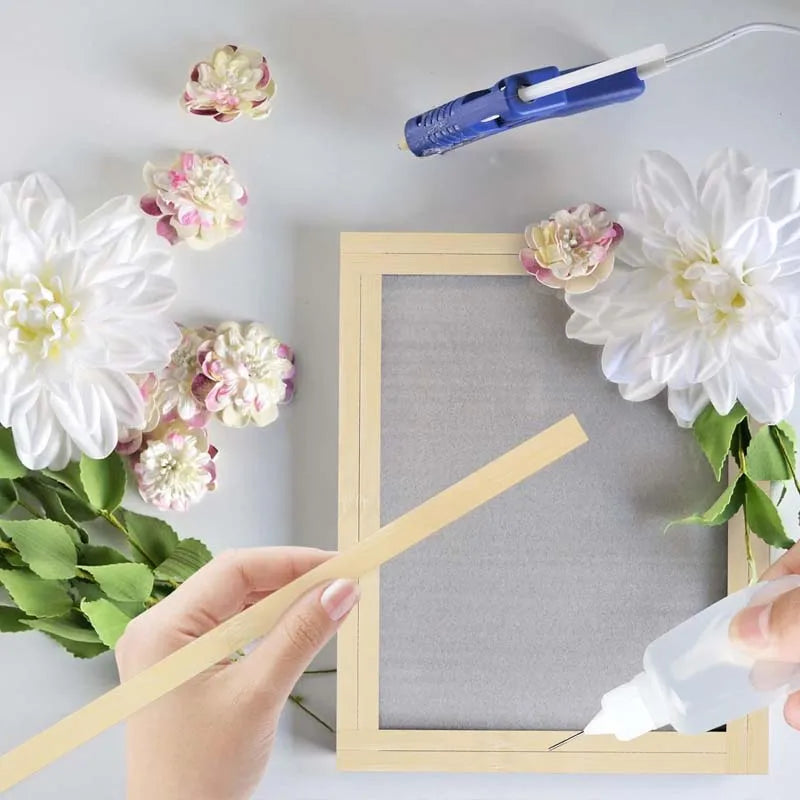 10pcs Wooden Sticks, Wide Flat Sticks, Wooden Paint Sticks Wood Strips for Craft Projects Zpaxo