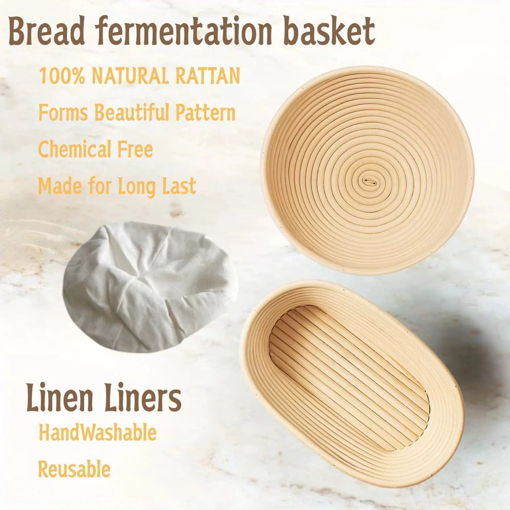 Bread Include Banneton Baskets Basket Covers Metal Scraper Plastic Zpaxo