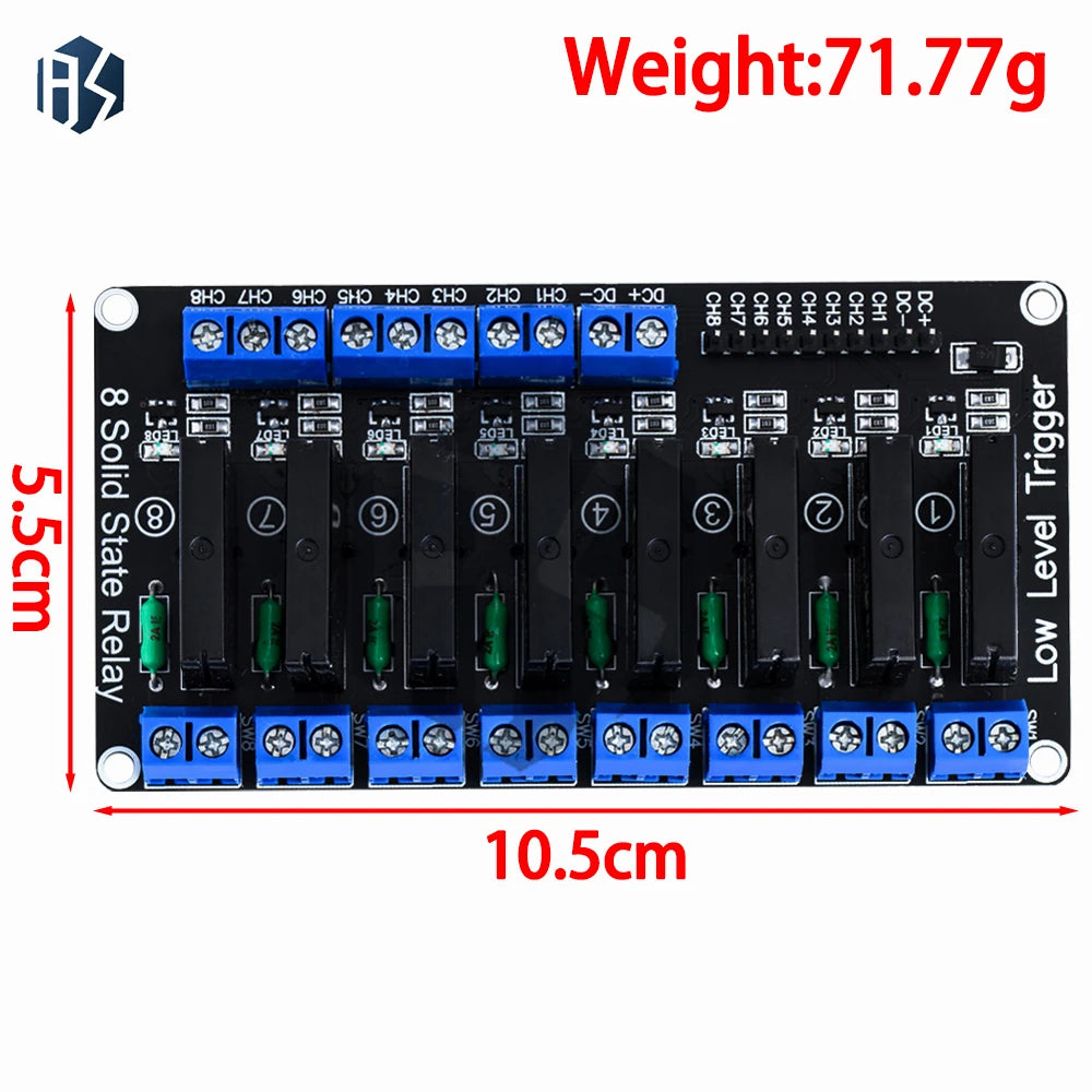 5V Relay 1 2 4 8 Channel SSR Low Level Solid State Module 250V 2A Zpaxo