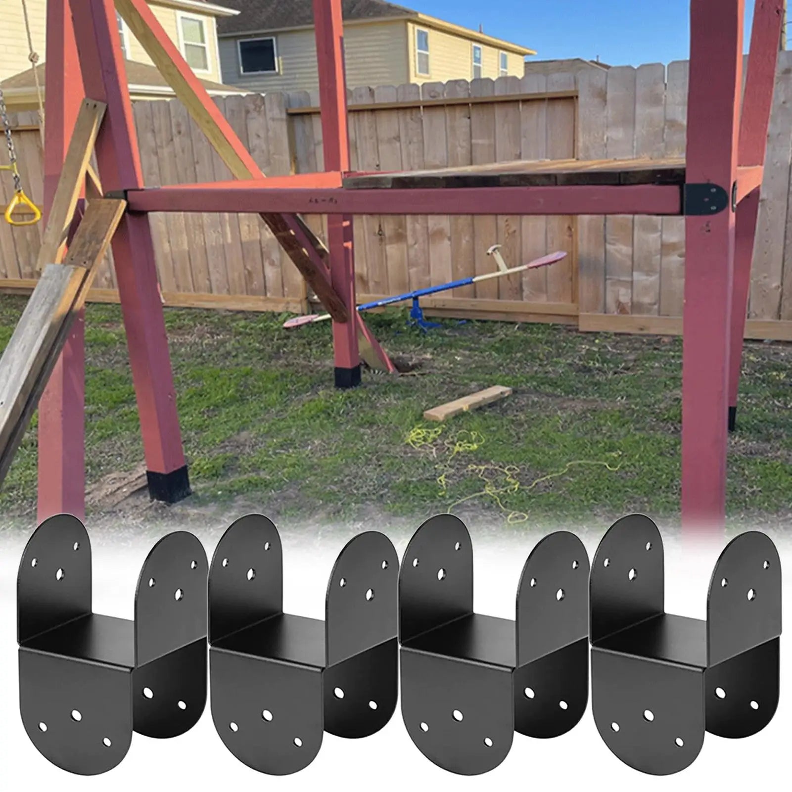 Post Tie Bracket 4 Thick Metal Stand Beam 4x4 Inch Wood Gazebo Patio Zpaxo