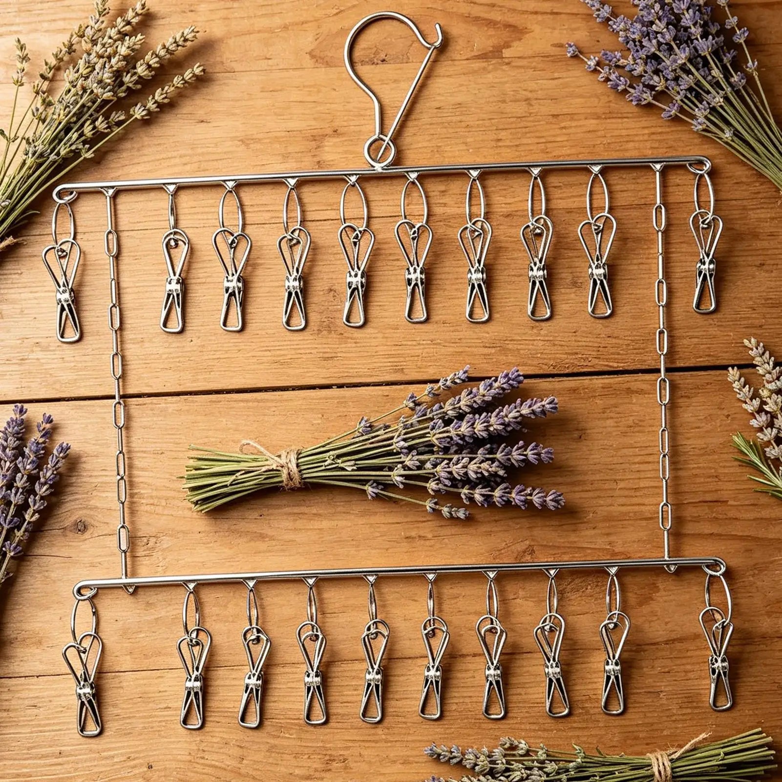 Herb Dryer 20 Hooks Stainless Steel Space Saving Plant Drying Rack