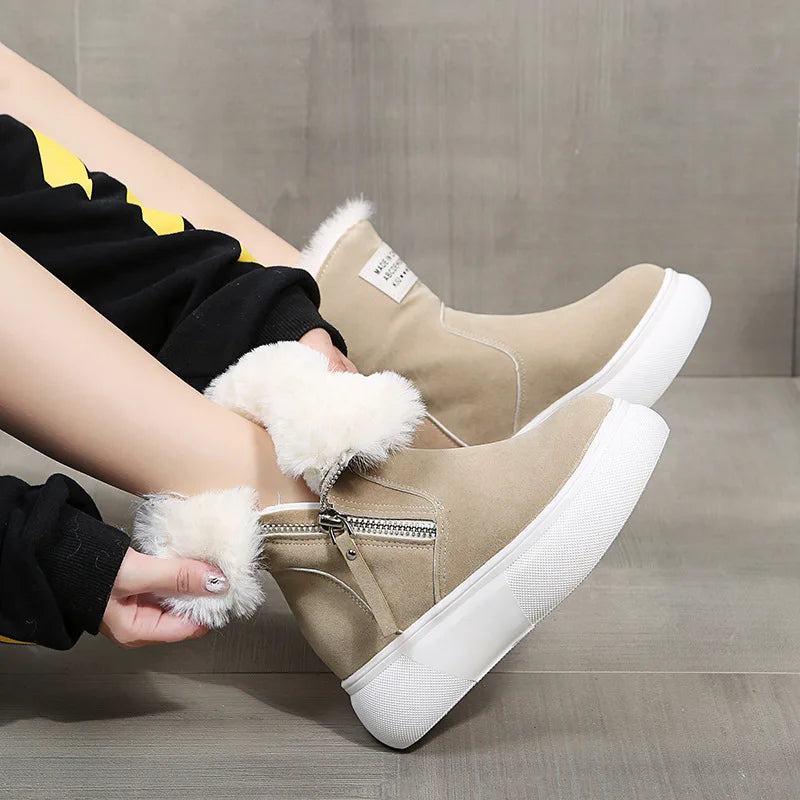 2023 Winter Boots Women Ankle Warm Plush Woman Sneakers Snow Zpaxo