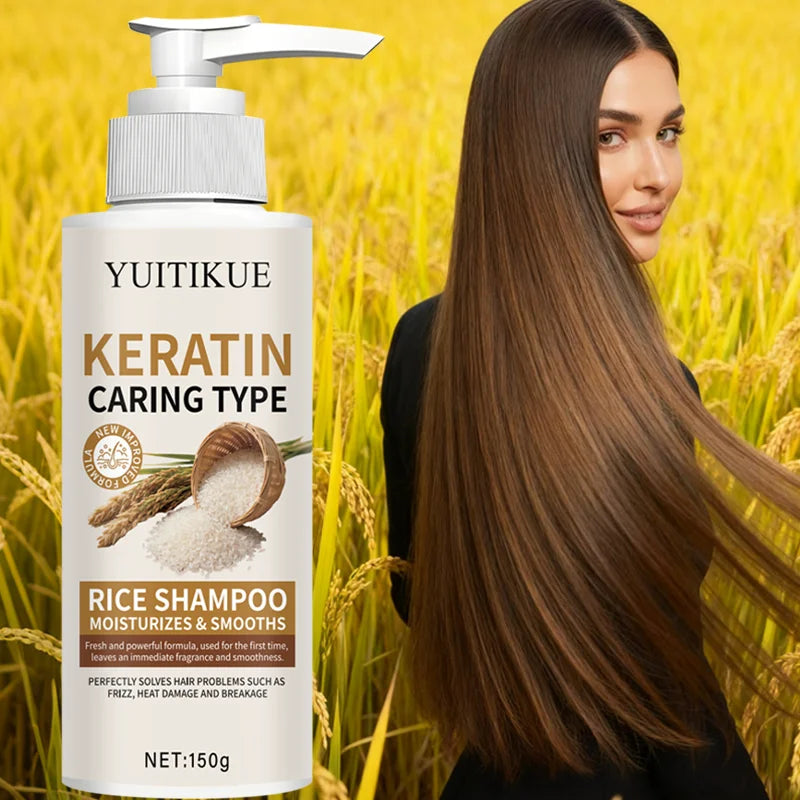 YUITIKUE Keratin Rice Shampoo – Repairs Damaged Hair 150g Hair Repair Shampoo Zpaxo