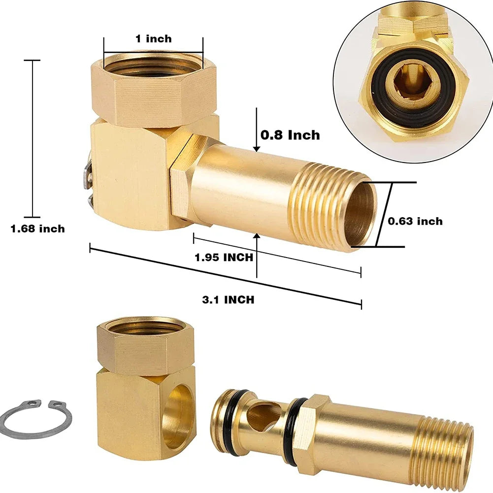 Garden Hose Adapter 1 "GHT to 0.8" Connector Garden Hose Joint Coupler Adapter Brass Replacement Part Swivel Accessories Zpaxo