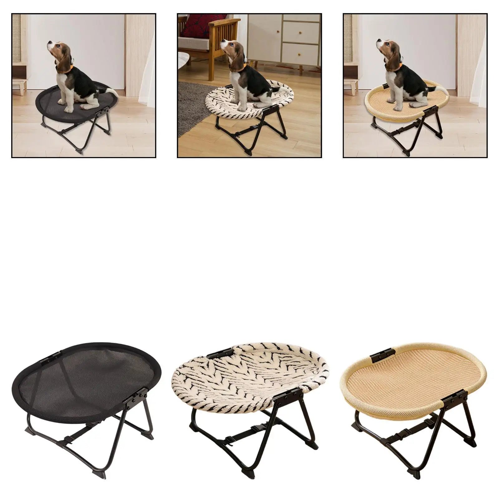 Elevated Pet Bed Foldable Outdoor Gifts Versatile Indoor Iron Frame Zpaxo