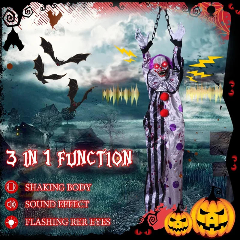 Halloween Voice-activated Light-emitting Sound Hanging Ghost Horror