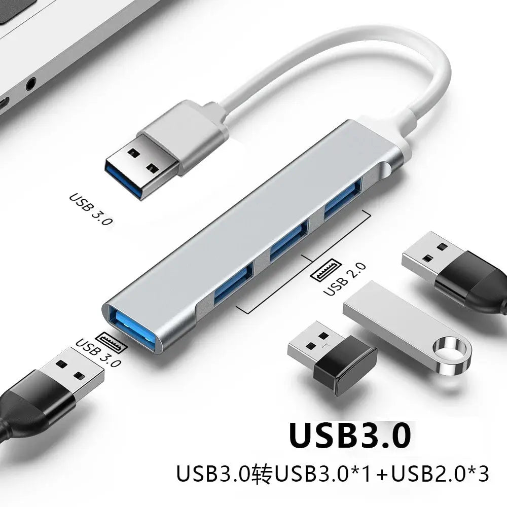 Mini USB C Hub 4Port Adapter USB3 1Multi Splitter 4in1 Docking Zpaxo