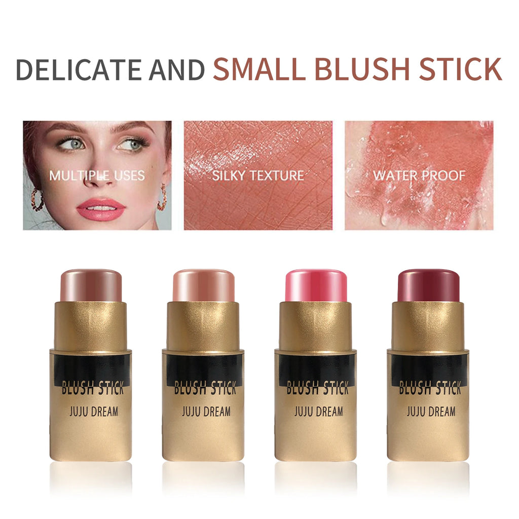 Golden lustrous blush stick with a contour stick, featuring a blend of bronze powder and blush, a facial contour pen Zpaxo