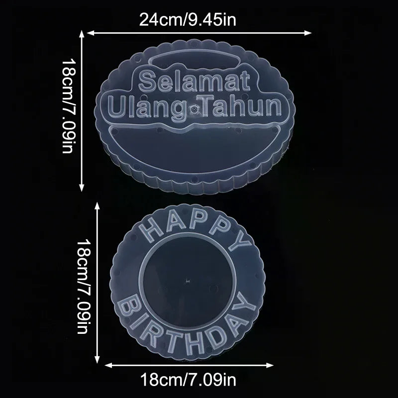 Cake Printing PP Mould DIY Happy Birthday Mold Handmade Foam Zpaxo