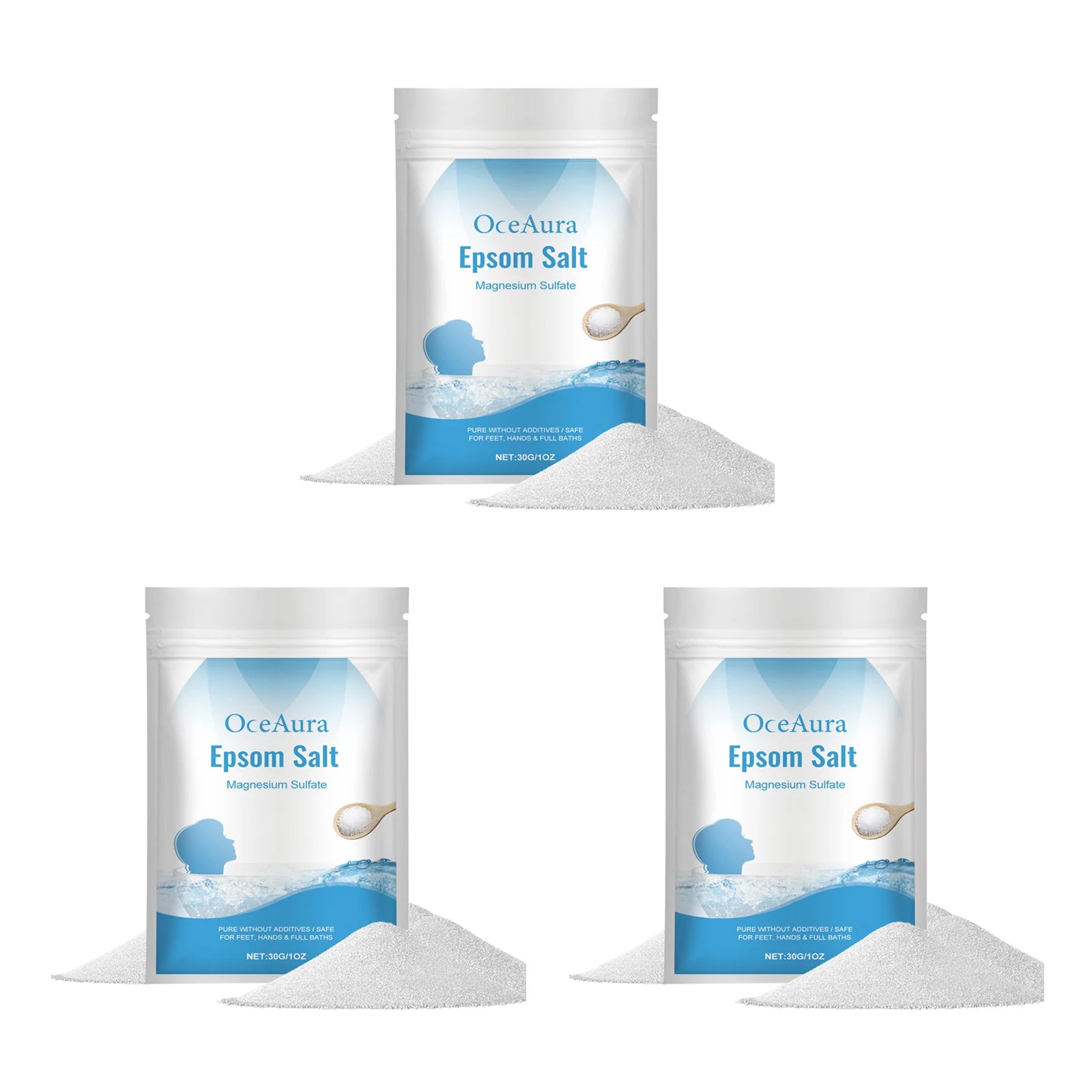 OceAura Epsom Salt Bath Soak – Muscle Relief & Skin Care Epsom Salt Bath Soak Zpaxo 90g in bags Epsom Salt