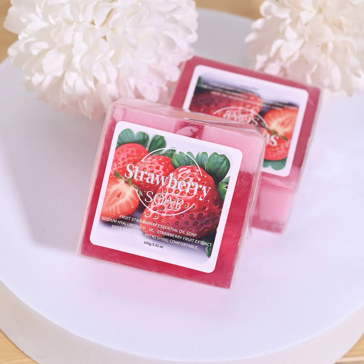 Strawberry Handmade Soap – Deep Cleansing Plant Oil Bar Handmade Bar Soap Zpaxo