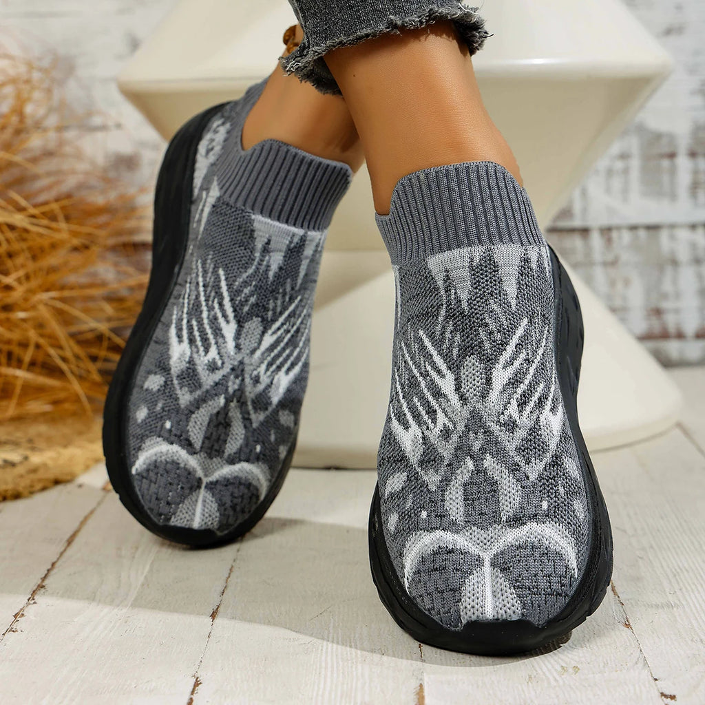 Women Sneakers Spring Casual Knitted Mesh Shoes for Women Breathable Casual Shoes Fashion Comfortable Slip-On Sneakers Women Zpaxo