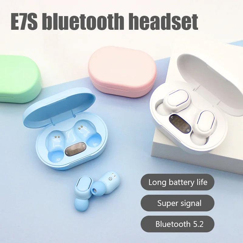 E7S TWS Fone Bluetooth Earphones 5.2 Wireless Headphones Noise Cancelling Earbuds with Mic Wireless Bluetooth Headset for Xiaomi Zpaxo