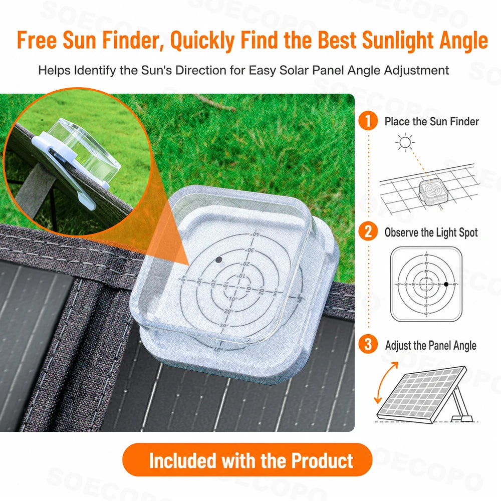 120w Foldable Solar Panel Portable Charger Dc Usb Type-C Output High Efficiency Monocrystalline Panel For Rv Camp Power Station Zpaxo