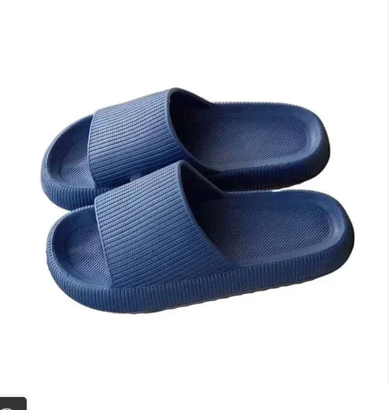 Women Thick Slippers Indoor Home Eva Soft Sole Pillow Slides Sandals Zpaxo Blue 46-47