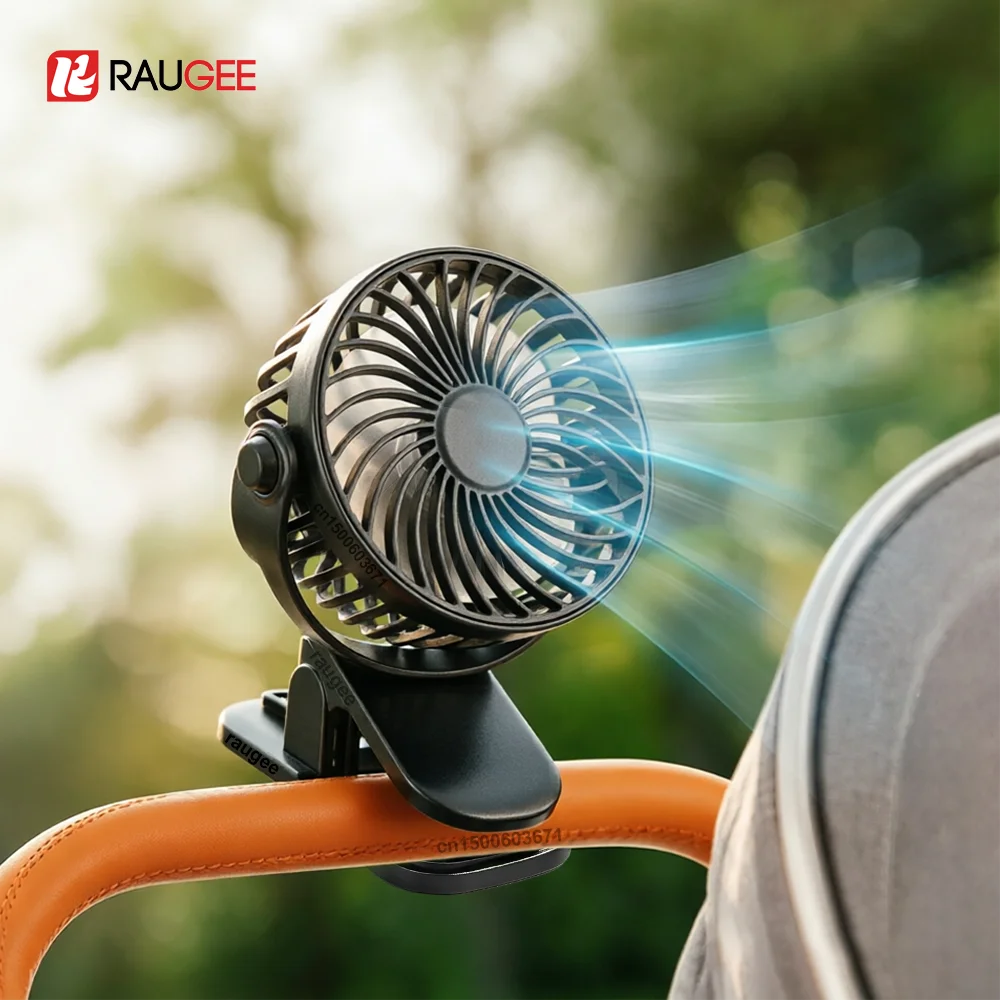 Portable Clip Fan Mini Baby Stroller USB Rechargeable Desk 360 Rotate