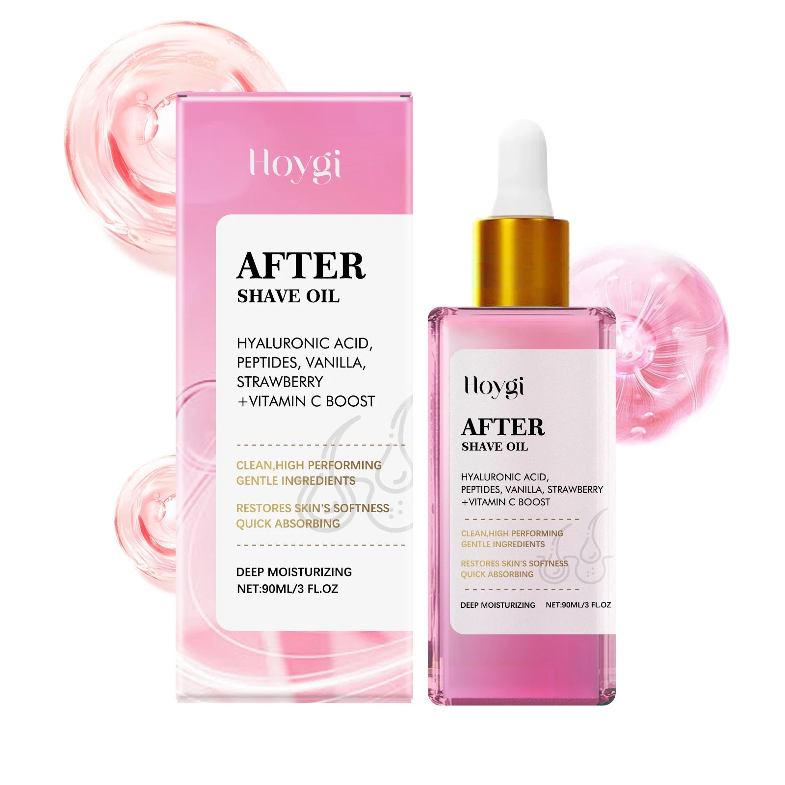 Hoygi Strawberry Vanilla After Shave Oil – Prevent Ingrown Hairs After Shave Oil Zpaxo 90ml Boxed