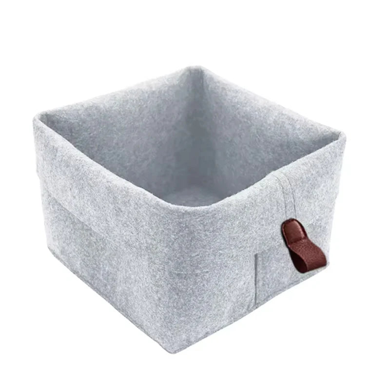 Multi-purpose Felt Storage Basket Desktop Organizer Box Magazines