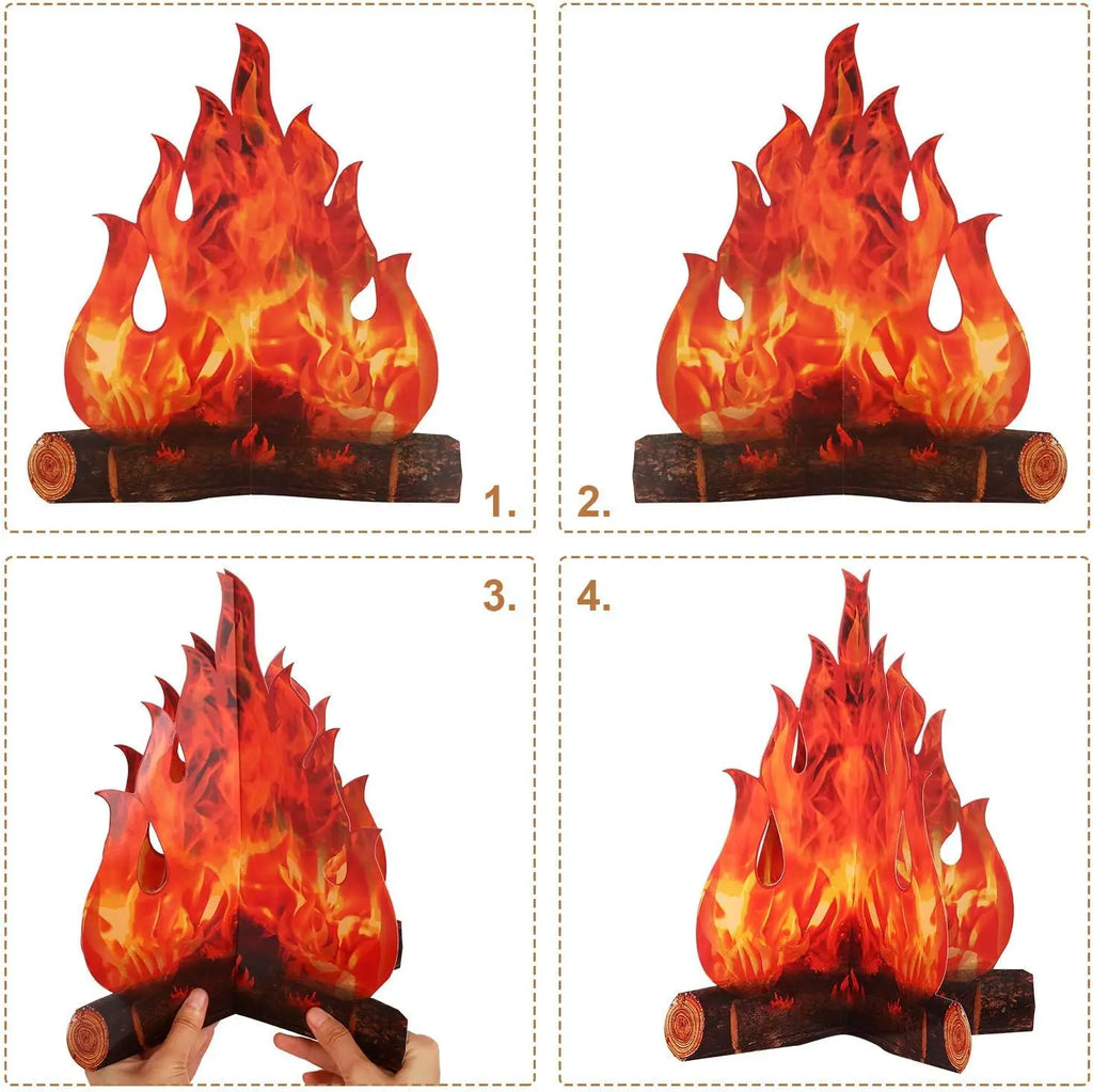 Fireplace & Rainforest Falls Decor Signs – VBS, Camping & Party