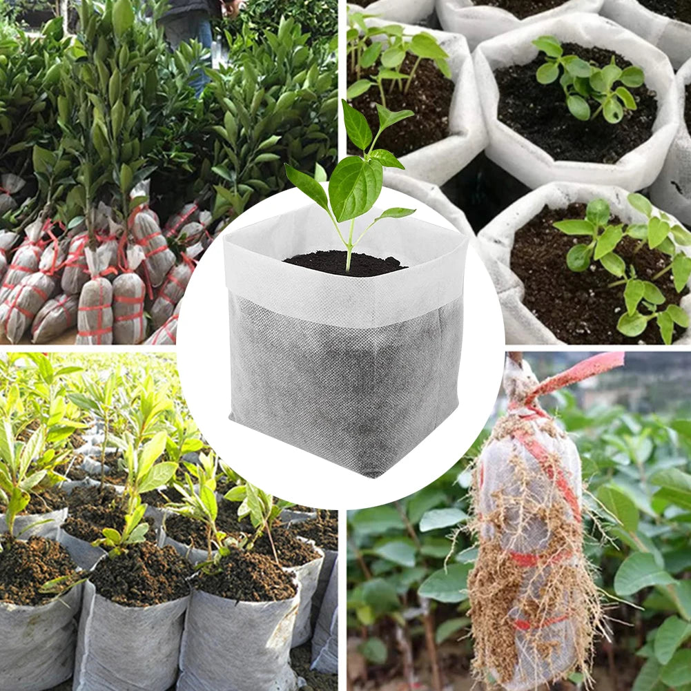 Plant Seeding Grow Bags Non-Woven Plants Seeding Nursery Bags Breathable Fabric Seedling Starter Bags for Flower Vegetable Grow Zpaxo