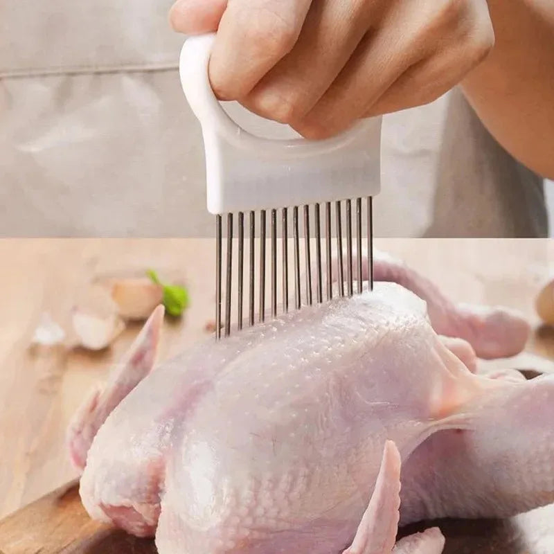 Stainless Steel Onion Holder & Vegetable Slicing Fork
