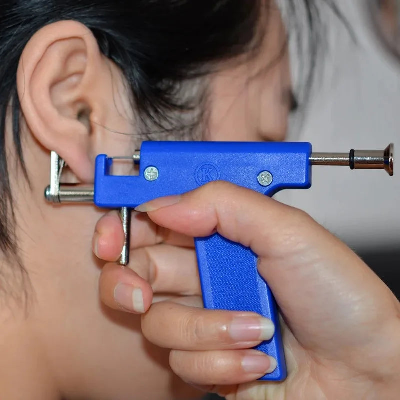 Professional Ear Piercing Gun Tool Studs Steel Nose Navel Body