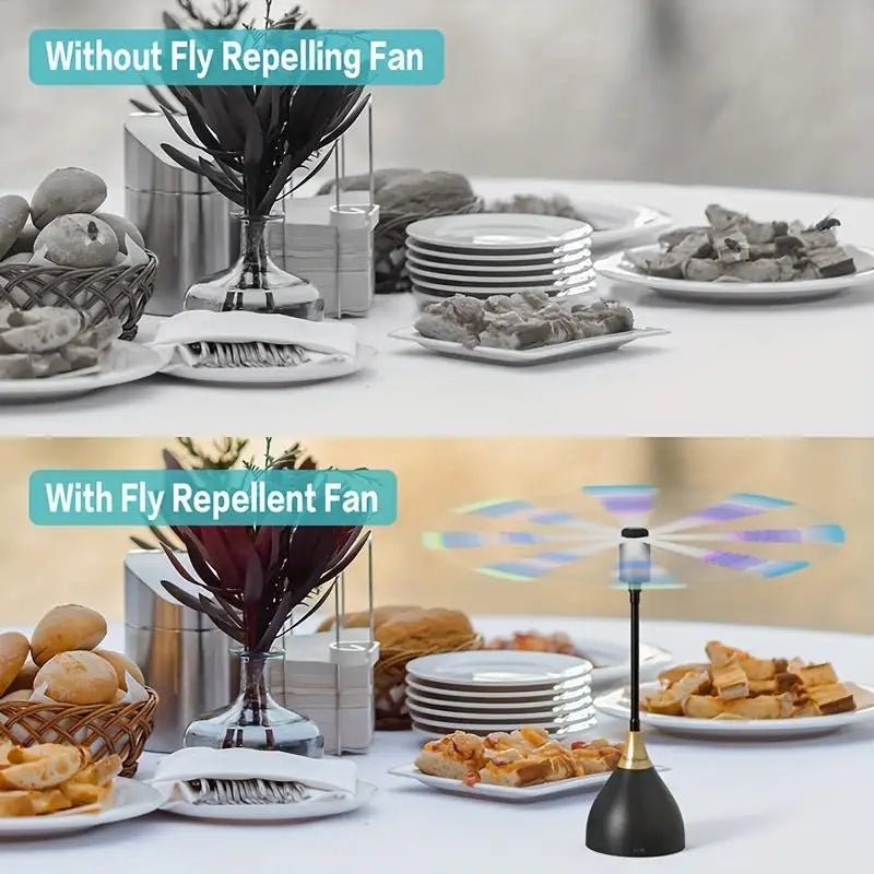 Fly Repellent Table Fan – Soft Blade, Chemical-Free & Portable