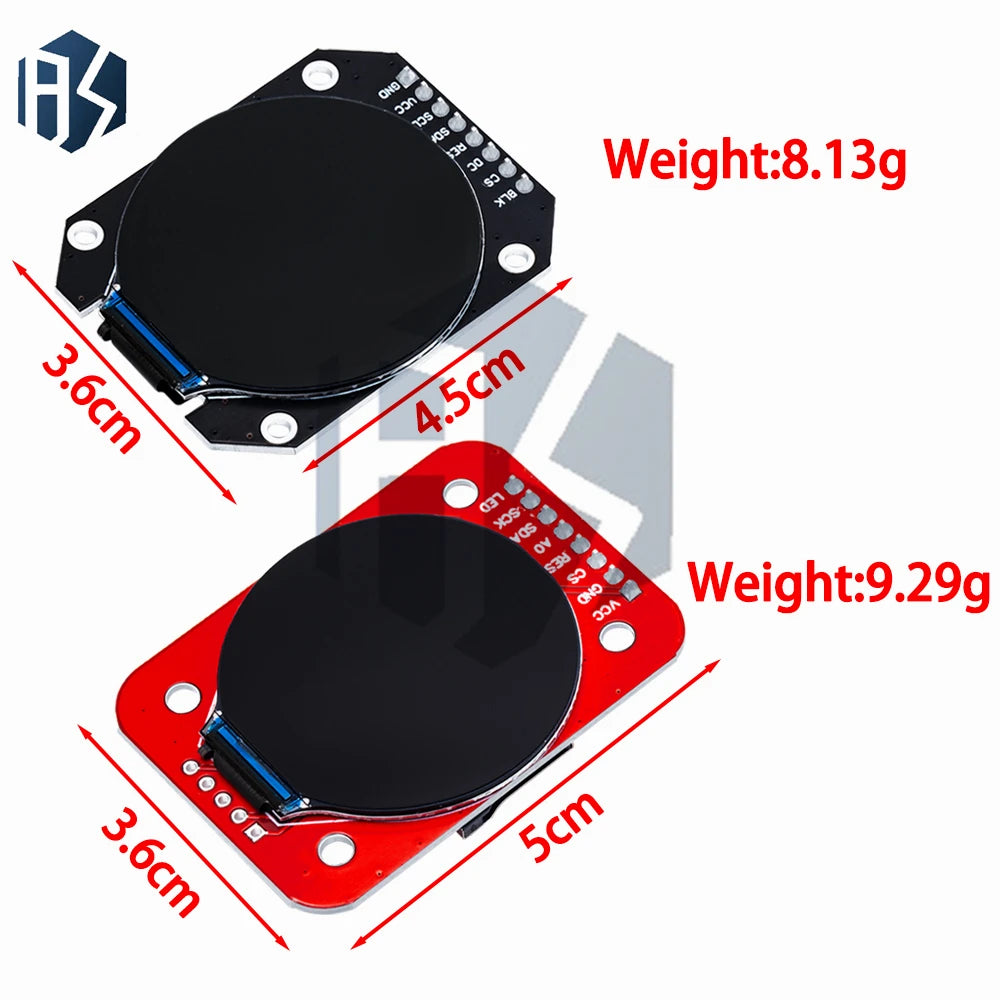Round TFT LCD Display Module 240x240 RGB GC9A01 Driver 4-Wire SPI Zpaxo
