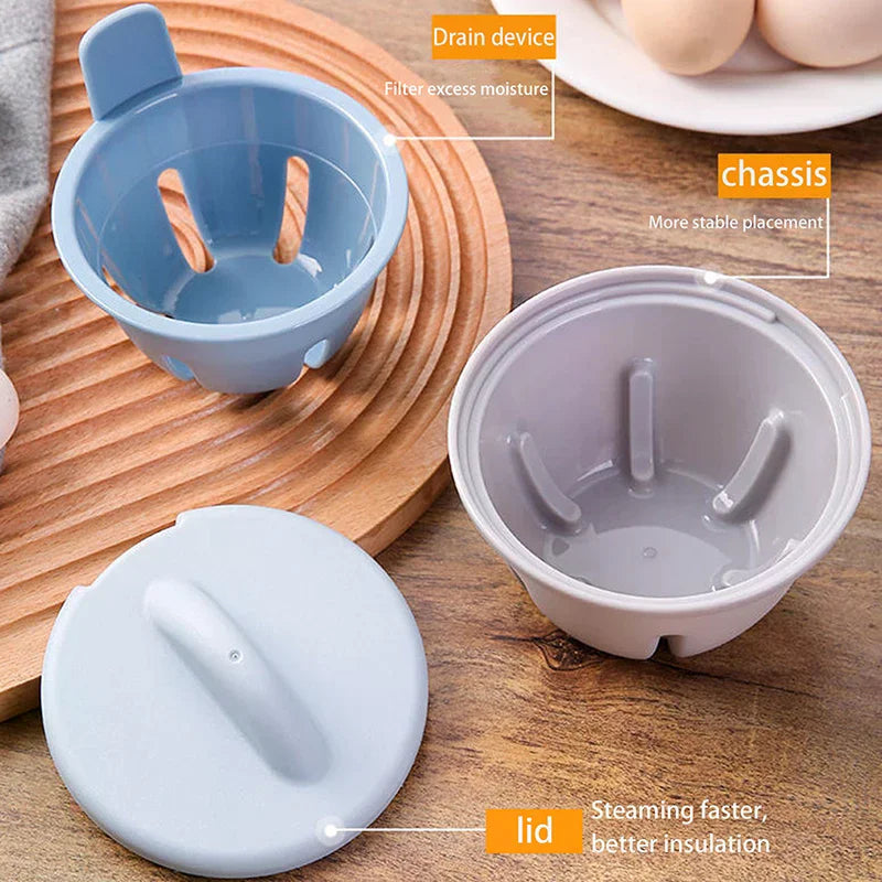 Silicone Egg Cooker 1/2 Cavity Microwave Egg Poacher For Boiled Eggs And Poached Eggs Kitchen Cooking Gadgets Poached Egg Cups Zpaxo