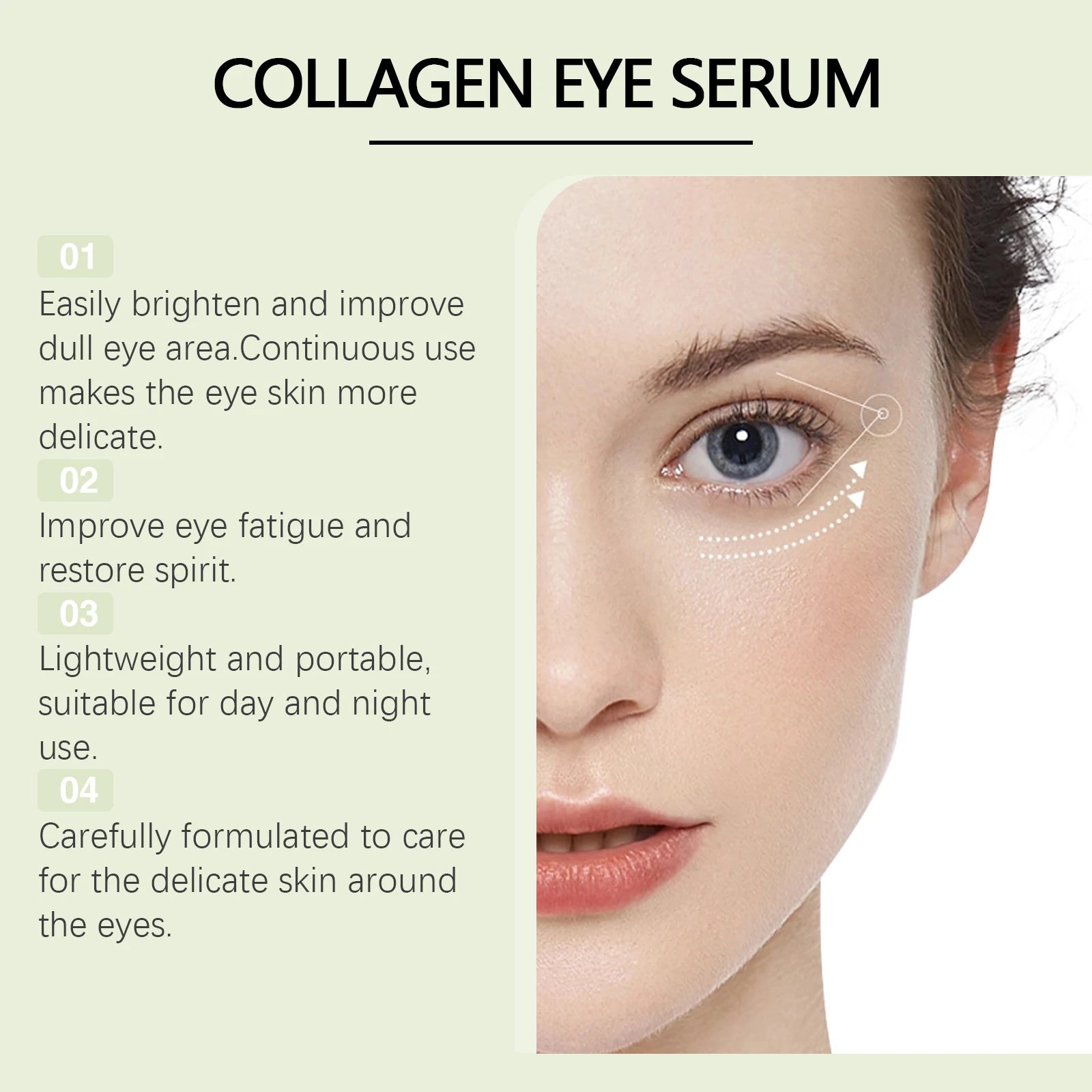 Hoygi Collagen Under Eye Serum Roller – Dark Circles & Bags Eye Serum Roller Zpaxo