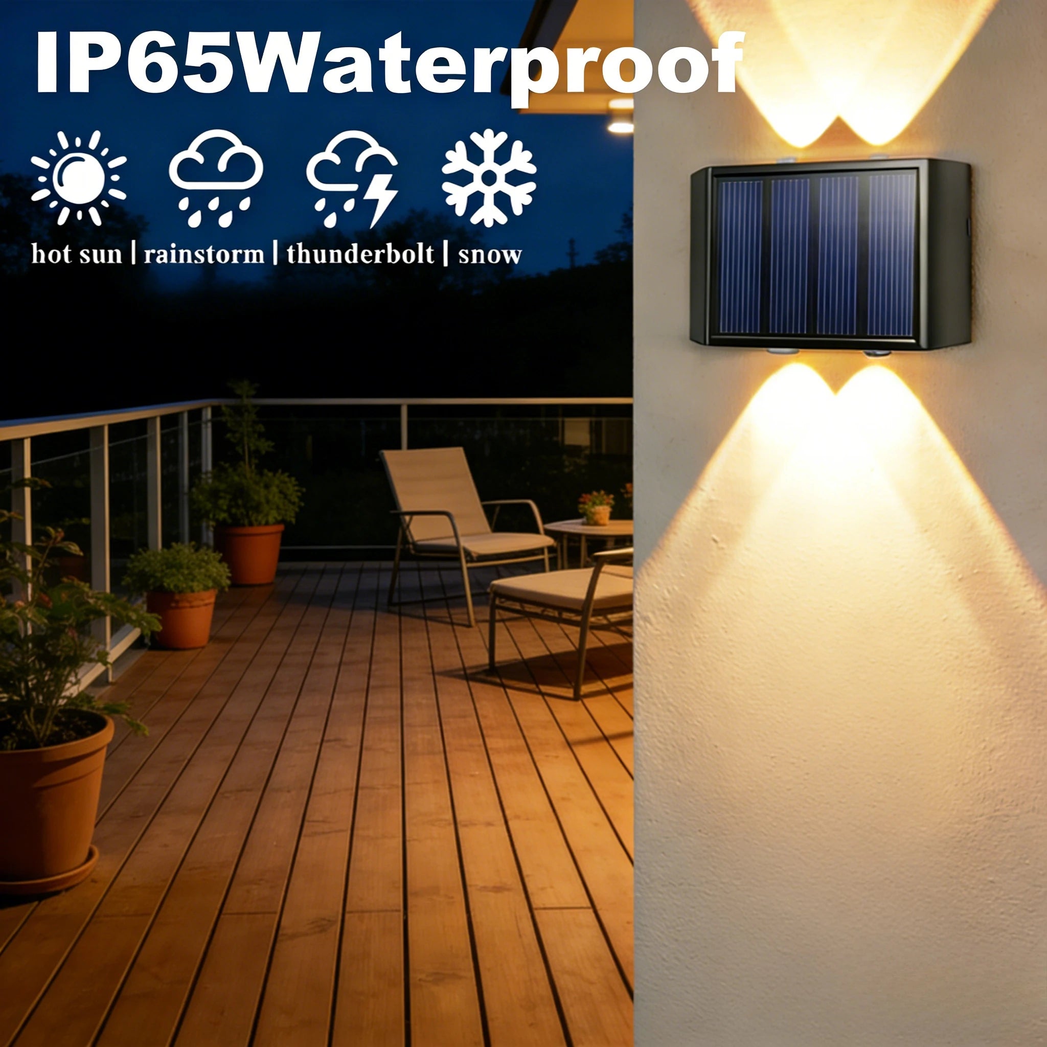 Solar LED Light Outdoor Waterproof Wall Lamp Dusk Dawn Fence Lighting Zpaxo