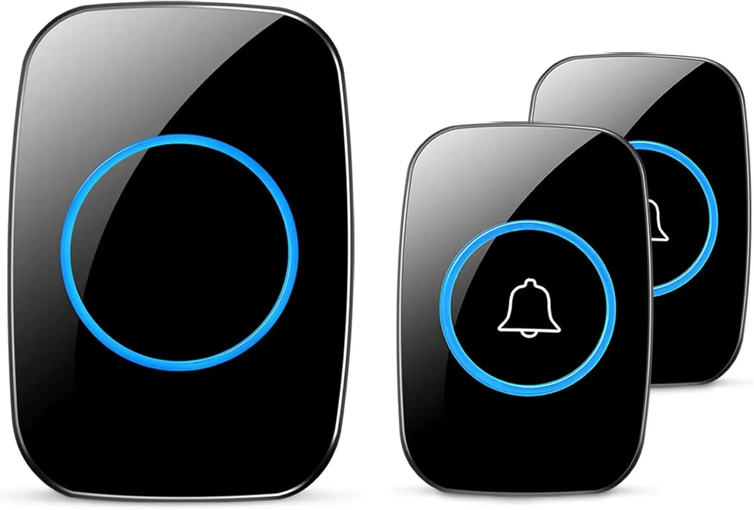 Wireless Doorbell Distinguish Front and Rear Doors, Over 1000 Feet Range and 60 Chime, 5 Levels Volume Waterproof Door Bell Kit Zpaxo 2 button 1 bell US