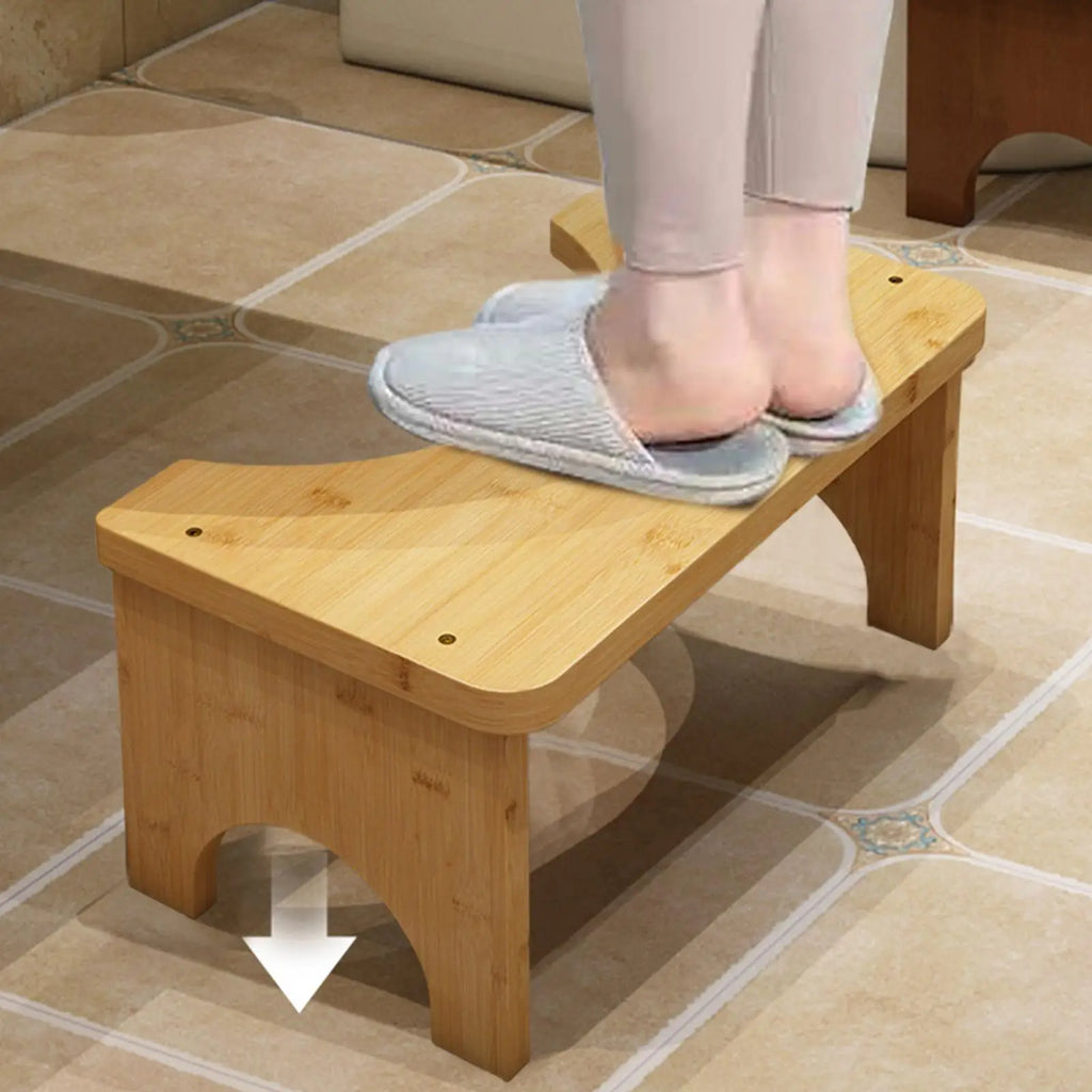 Toilet Stool Wooden Seat Ergonomic Potty Step Adults Elderly Children