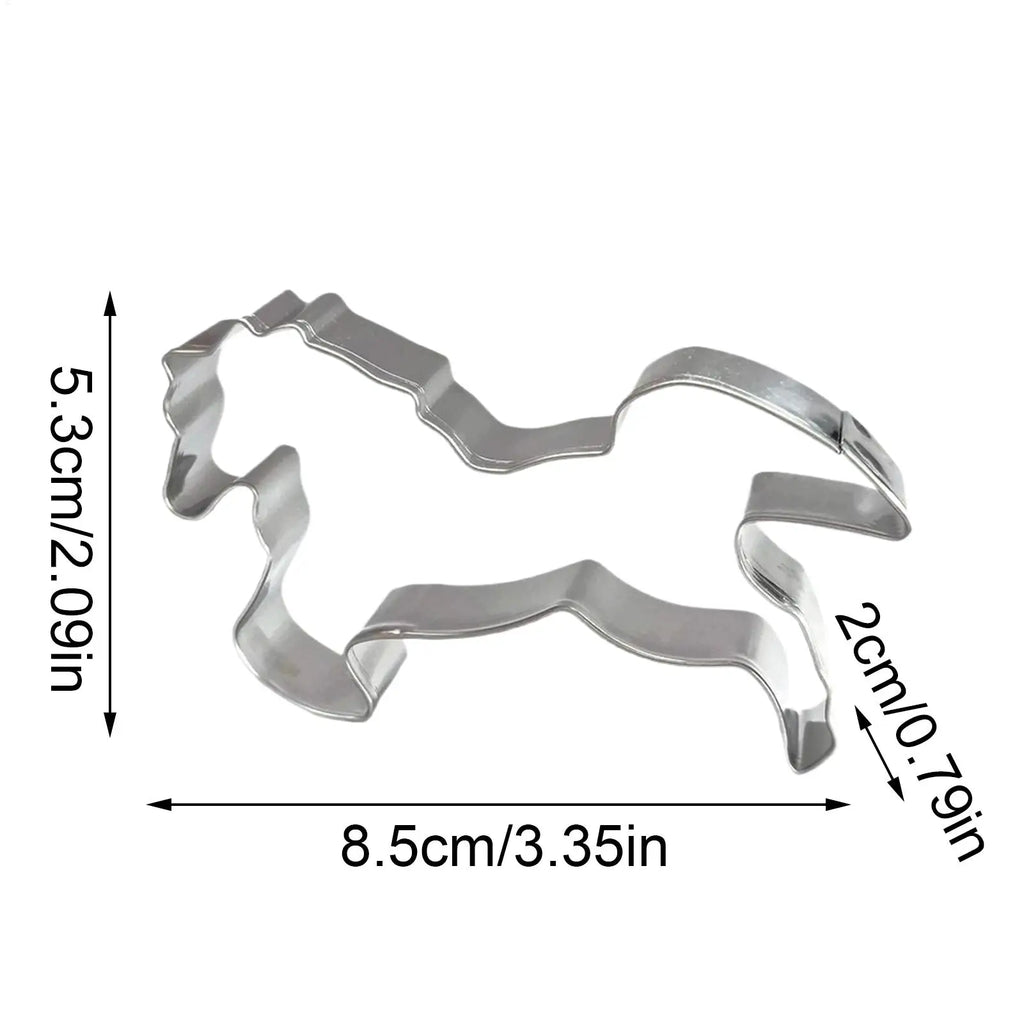 Horse Cookie Cutter Stainless Steel Horse Cookie Cutter Mould Rocking Horse Shapes Biscuits Cutter Fondant Pastry Baking Tools Zpaxo