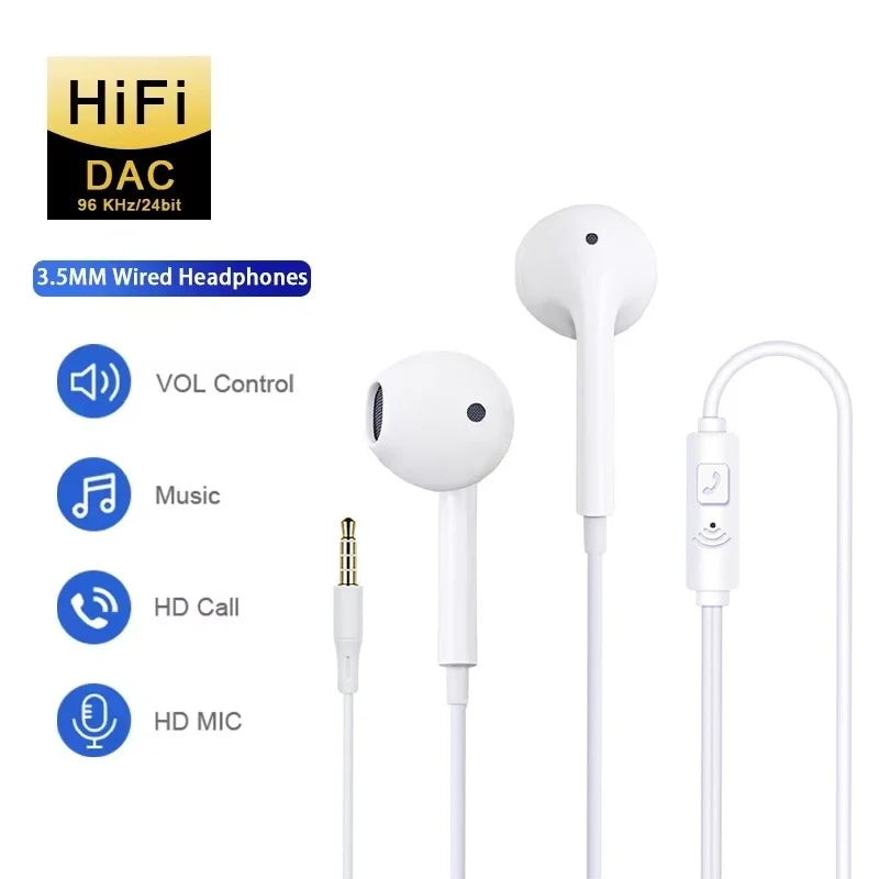 3.5mm In-Ear Earphones For Smartphone PC Computer Tablet Running Fitness Music Gear Audio Gear Gaming Sports Running Headset Kit Zpaxo