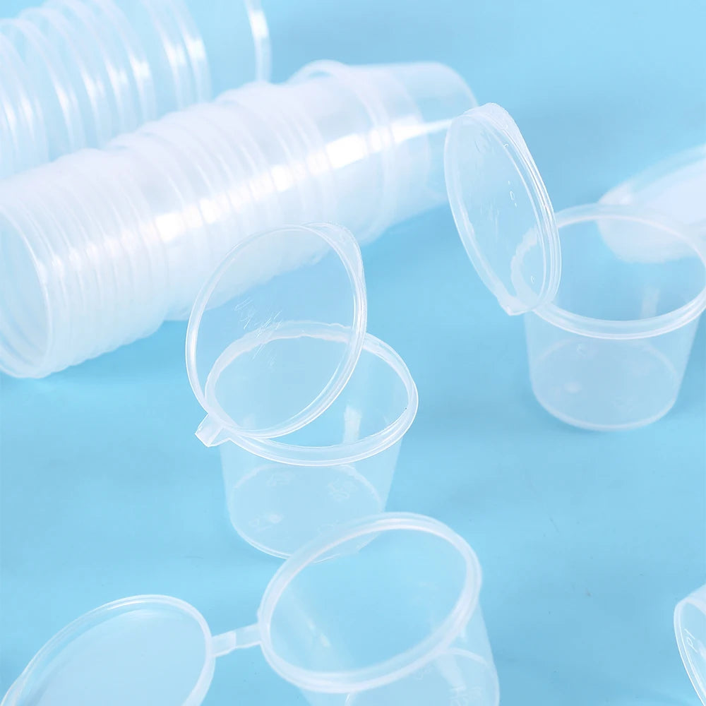 20Pcs Disposable Sauce Cup 25ml Portion Cups with Lids Souffle Sampling Cups Transparent Storage Container Zpaxo 25ml