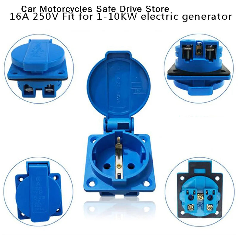 Industrial Waterproof EU Socket Industry Safety Outlet 16A 220V Cover