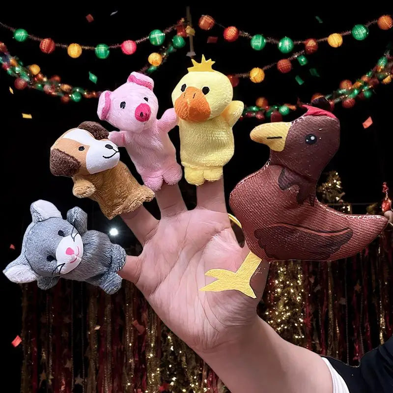 Animal Finger Puppets Interactive Family Finger Toy Set Of 5 Animal Puppets For Easter Basket Stuffers Egg Fillers School Zpaxo
