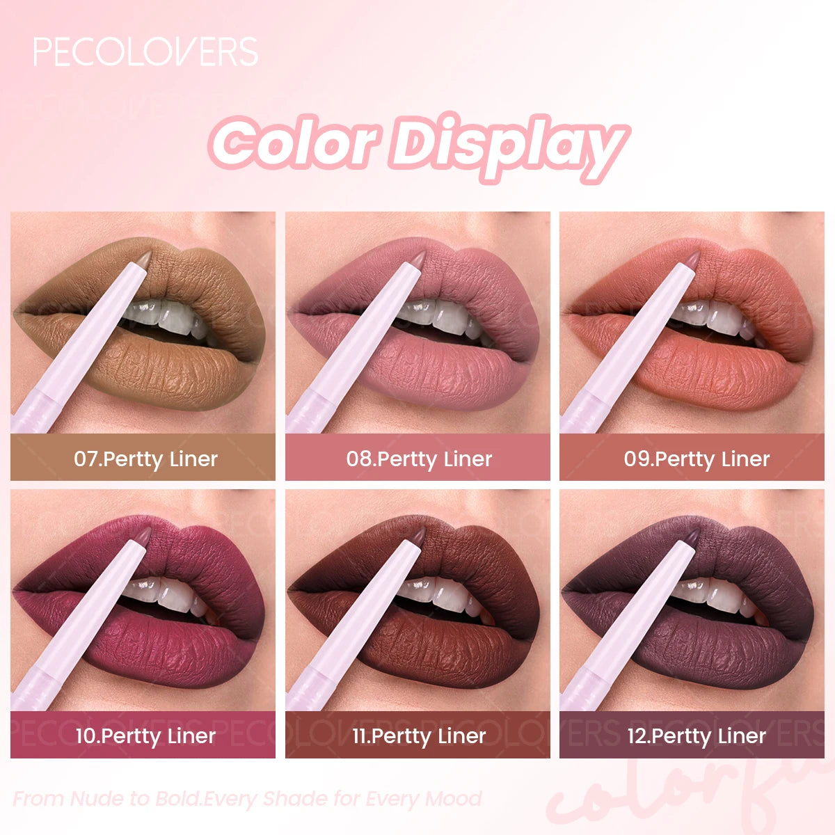 1PC 24-Hour Waterproof Lip Liner Pencil - Long-Lasting Matte Lip Outline, Auto-Twist Tube for Application,Suitable for Beginners Zpaxo