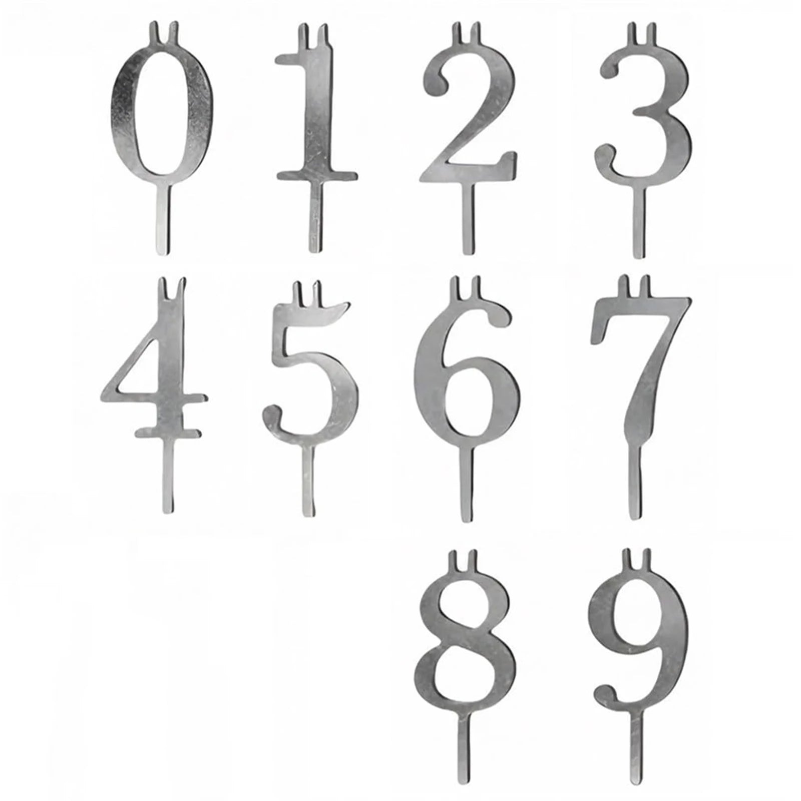 0-9 Reusable Number Birthday Candle Holder Cake Topper Decorations