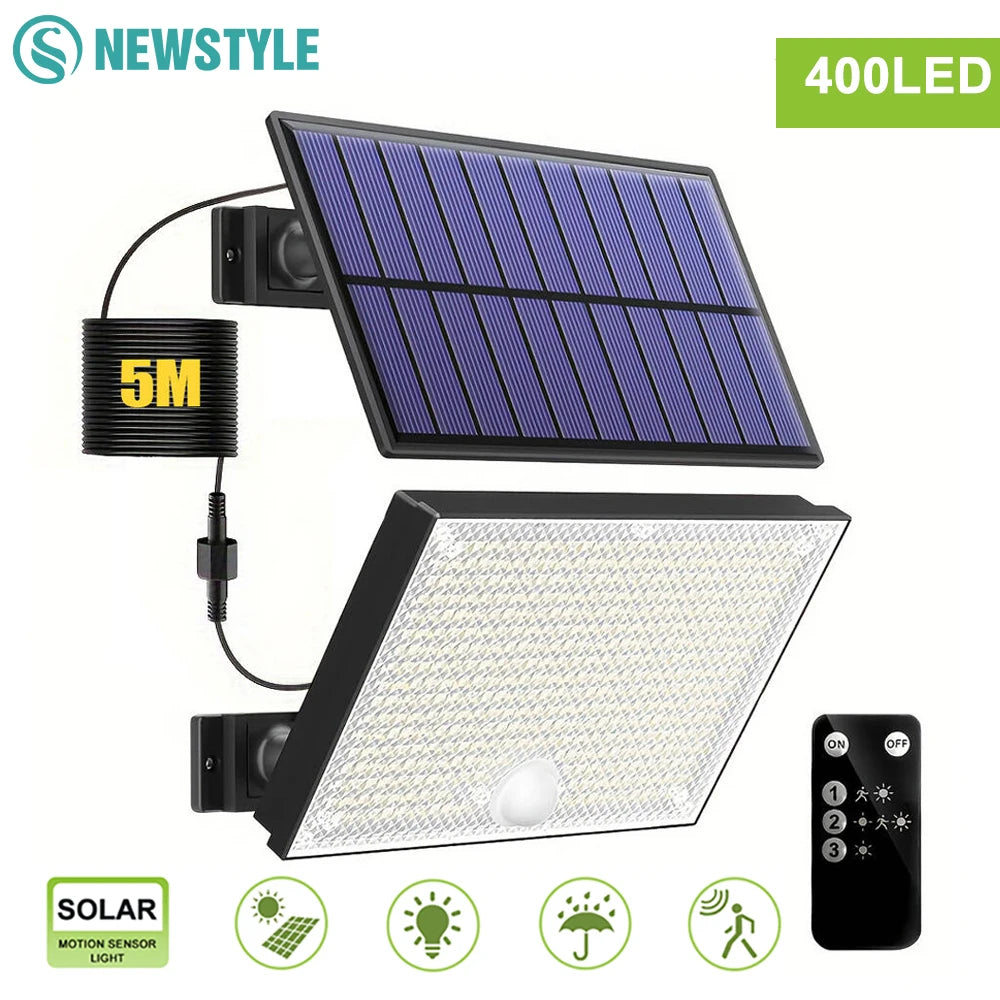 Solar Lights Outdoor 366 400 318 LED Motion Sensor Security IP65 Zpaxo