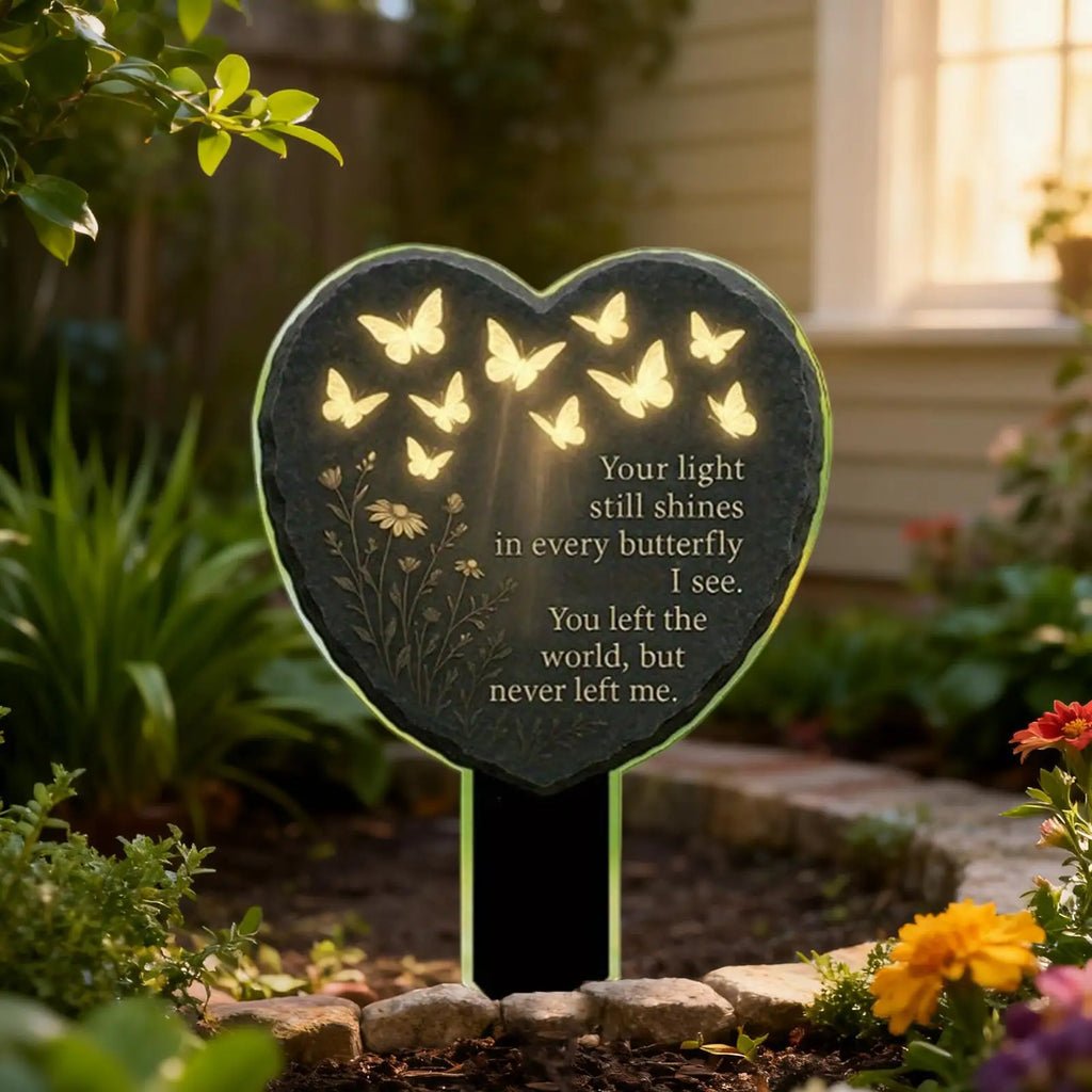Grave Decorations 2D Acrylic Heart Decoration Butterfly Flower Carved