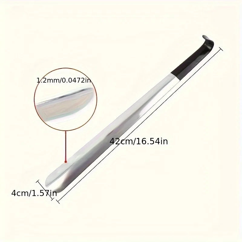 16 5-inch Stainless Steel Pair Shoehorn Black Handle Makes It Easy