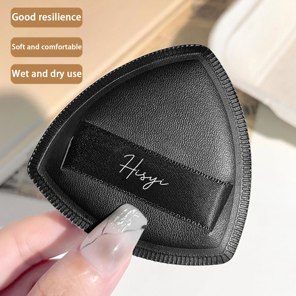Black triangular makeup pad - Soft velvet cosmetic sponge for facial makeup. Beauty makeup sponge for applying foundation. Zpaxo